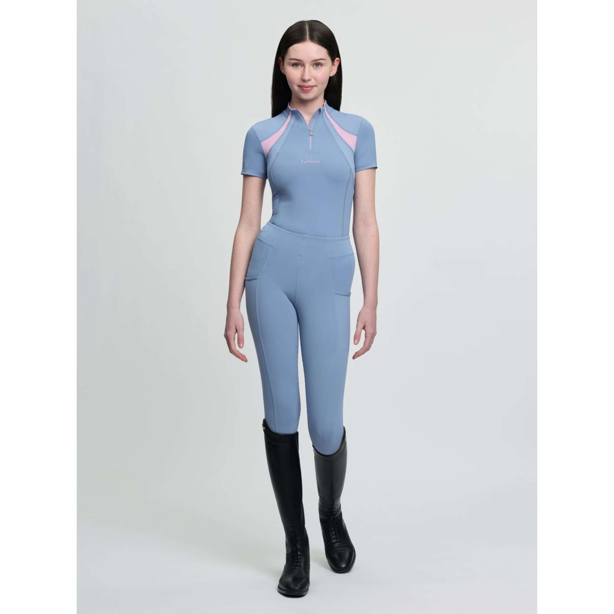 LeMieux Base Layer Young Rider Mia Mesh Powder Blue