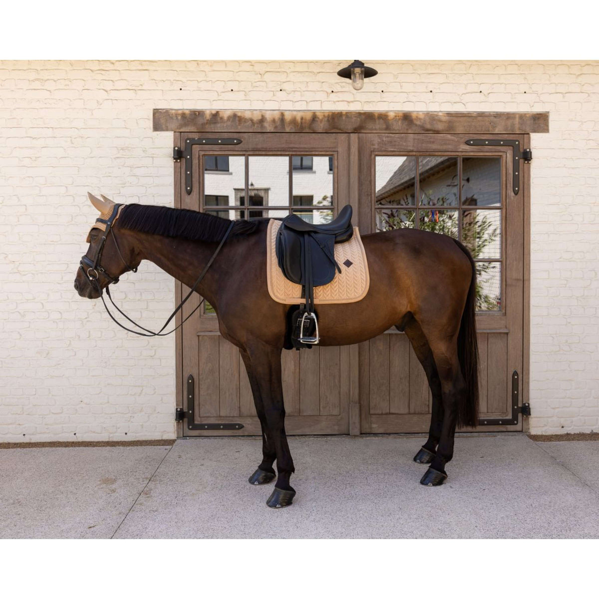 Kentucky Zadeldekje Velvet Mini Pearls Dressuur Beige