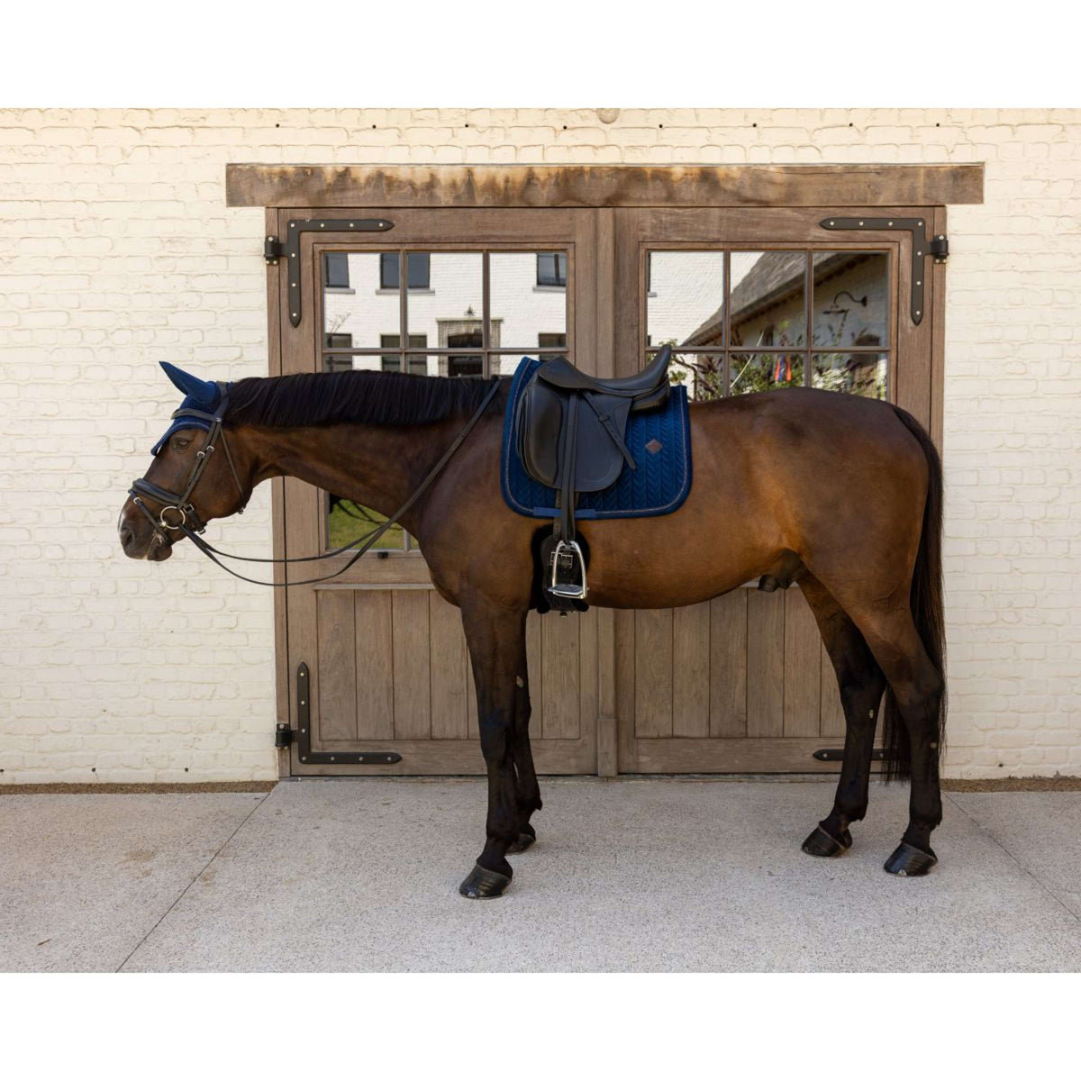 Kentucky Zadeldekje Velvet Mini Pearls Dressuur Navy