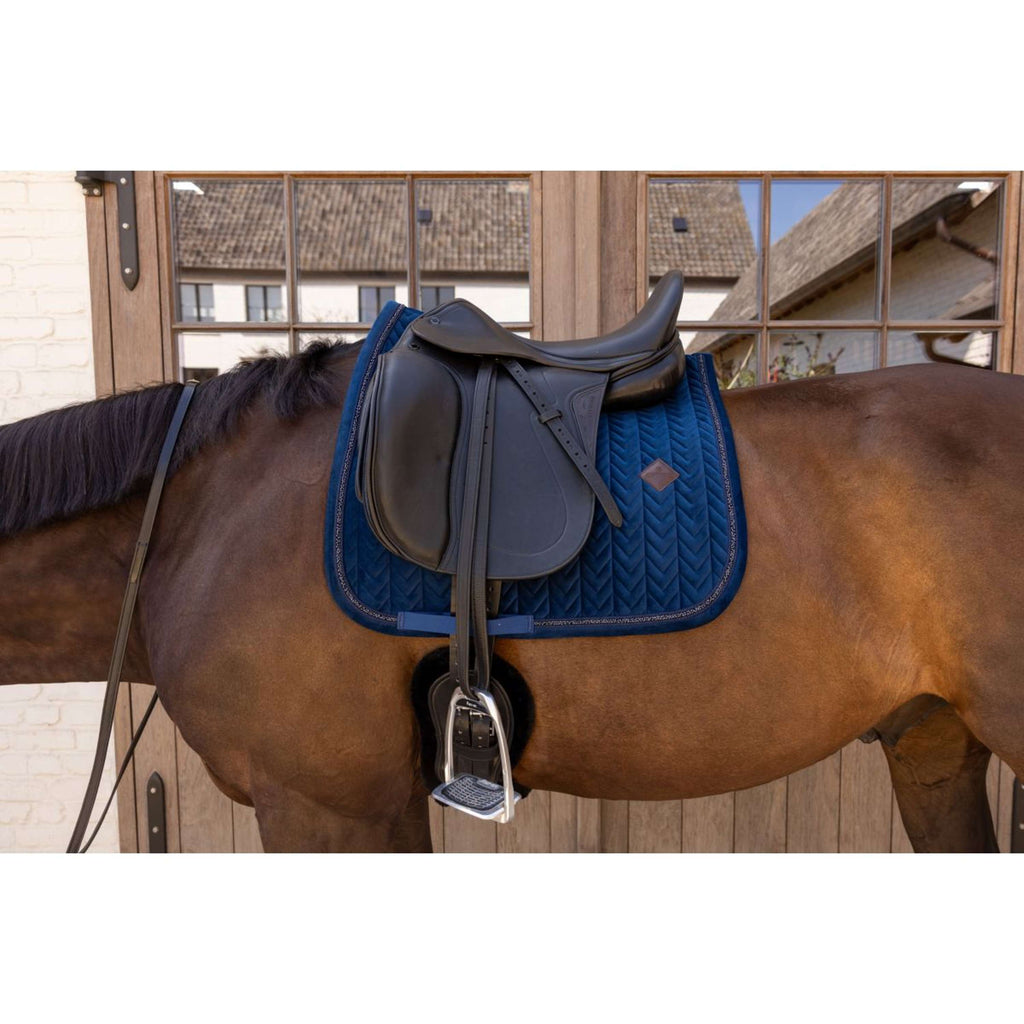 Kentucky Zadeldekje Velvet Mini Pearls Dressuur Navy