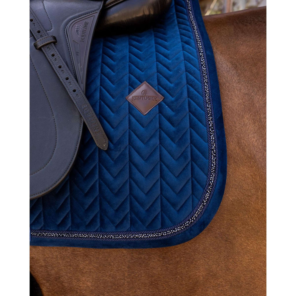 Kentucky Zadeldekje Velvet Mini Pearls Dressuur Navy