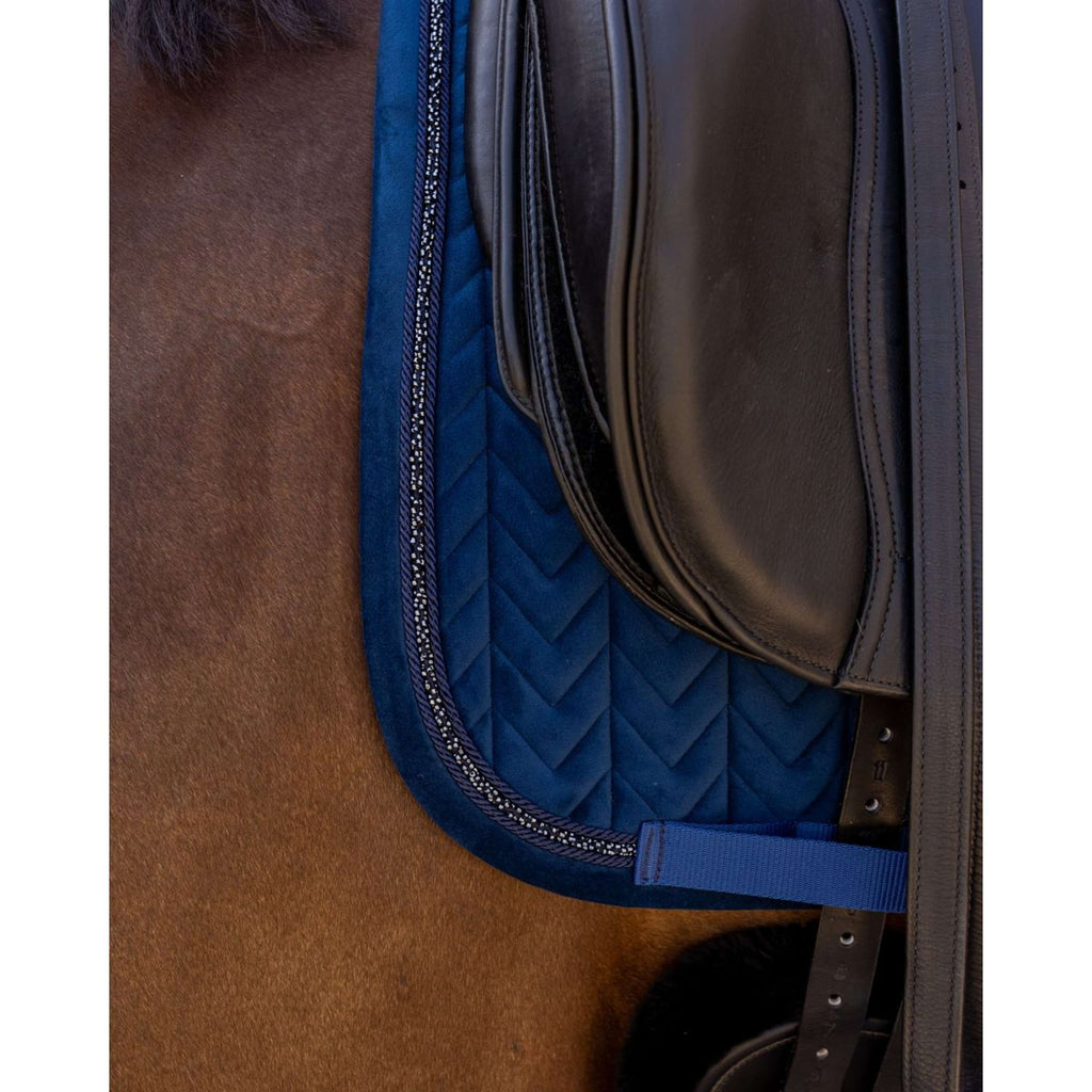 Kentucky Zadeldekje Velvet Mini Pearls Dressuur Navy