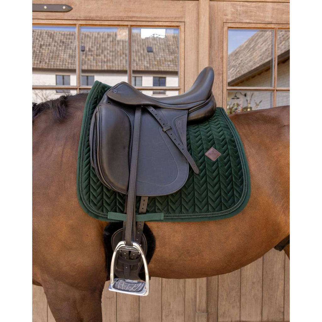 Kentucky Zadeldekje Velvet Mini Pearls Dressuur Pine Green