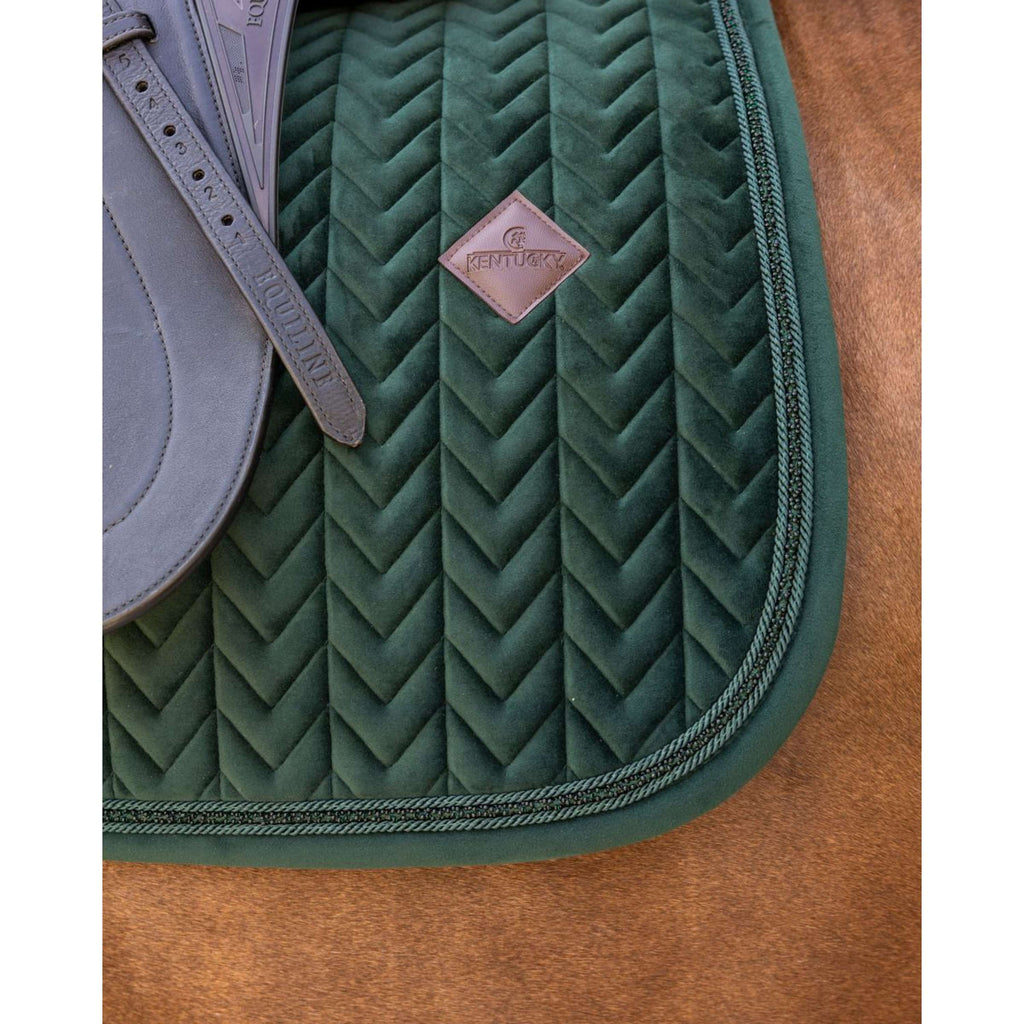 Kentucky Zadeldekje Velvet Mini Pearls Dressuur Pine Green