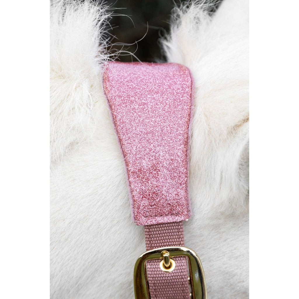 Kentucky Halster Velvet Glitter Unicorn Oud Roze