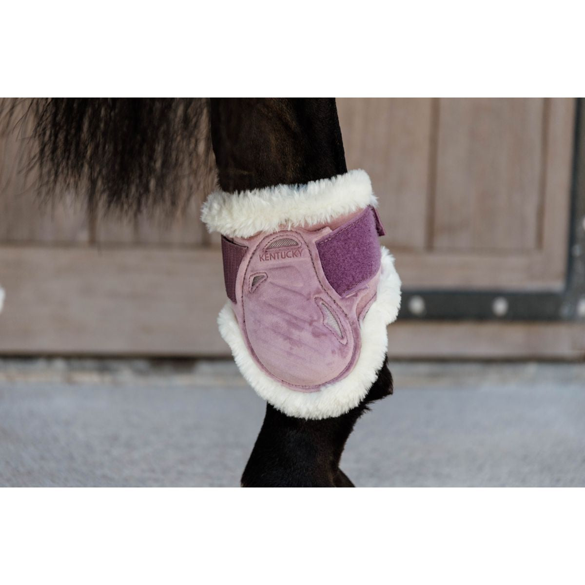 Kentucky Kogelbeschermers Young Horse Velvet Vegan Bont Oud Roze