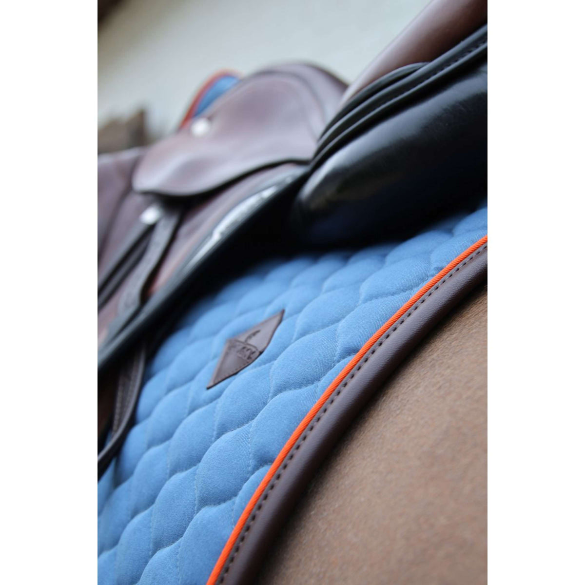 Kentucky Zadeldekje Onion Quilt Leather Neon Springen Blauw