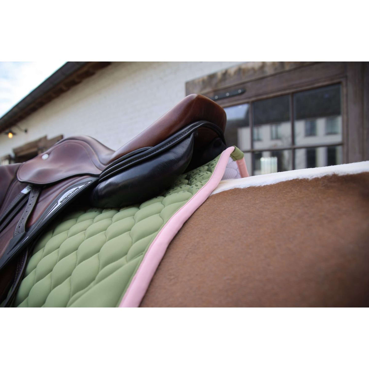 Kentucky Zadeldekje Softshell Onion Quilt Springen Kaki/Oud Roze