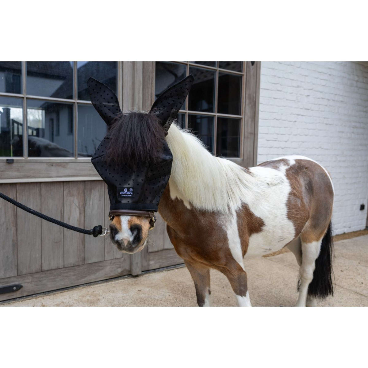 Kentucky Vliegenmasker Heart met Oren en Neus Zwart