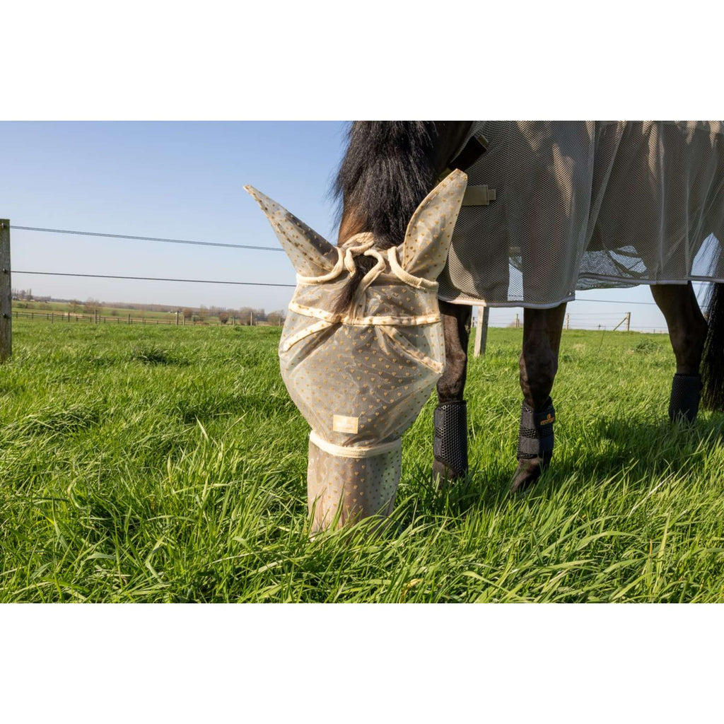 Kentucky Vliegenmasker Heart met Oren en Neus Beige
