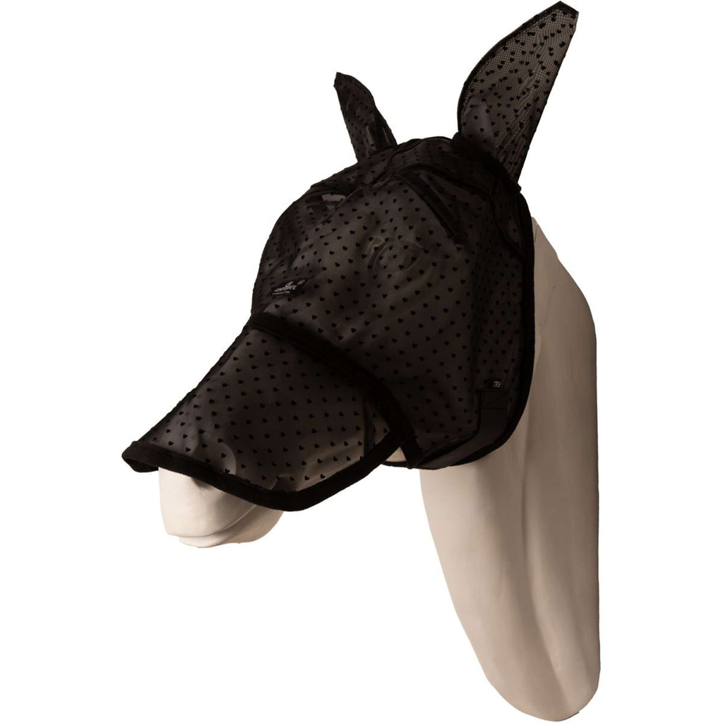 Kentucky Vliegenmasker Heart met Oren en Neus Zwart