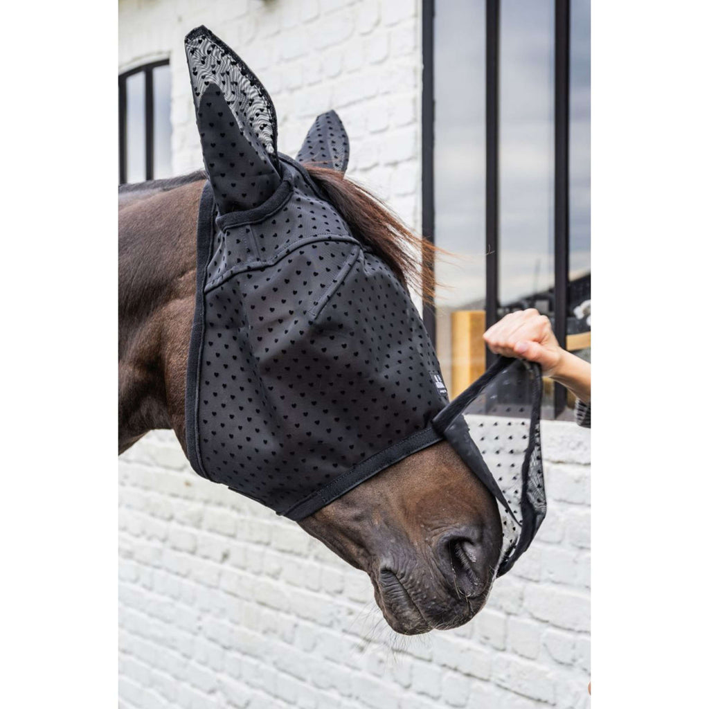 Kentucky Vliegenmasker Heart met Oren en Neus Zwart