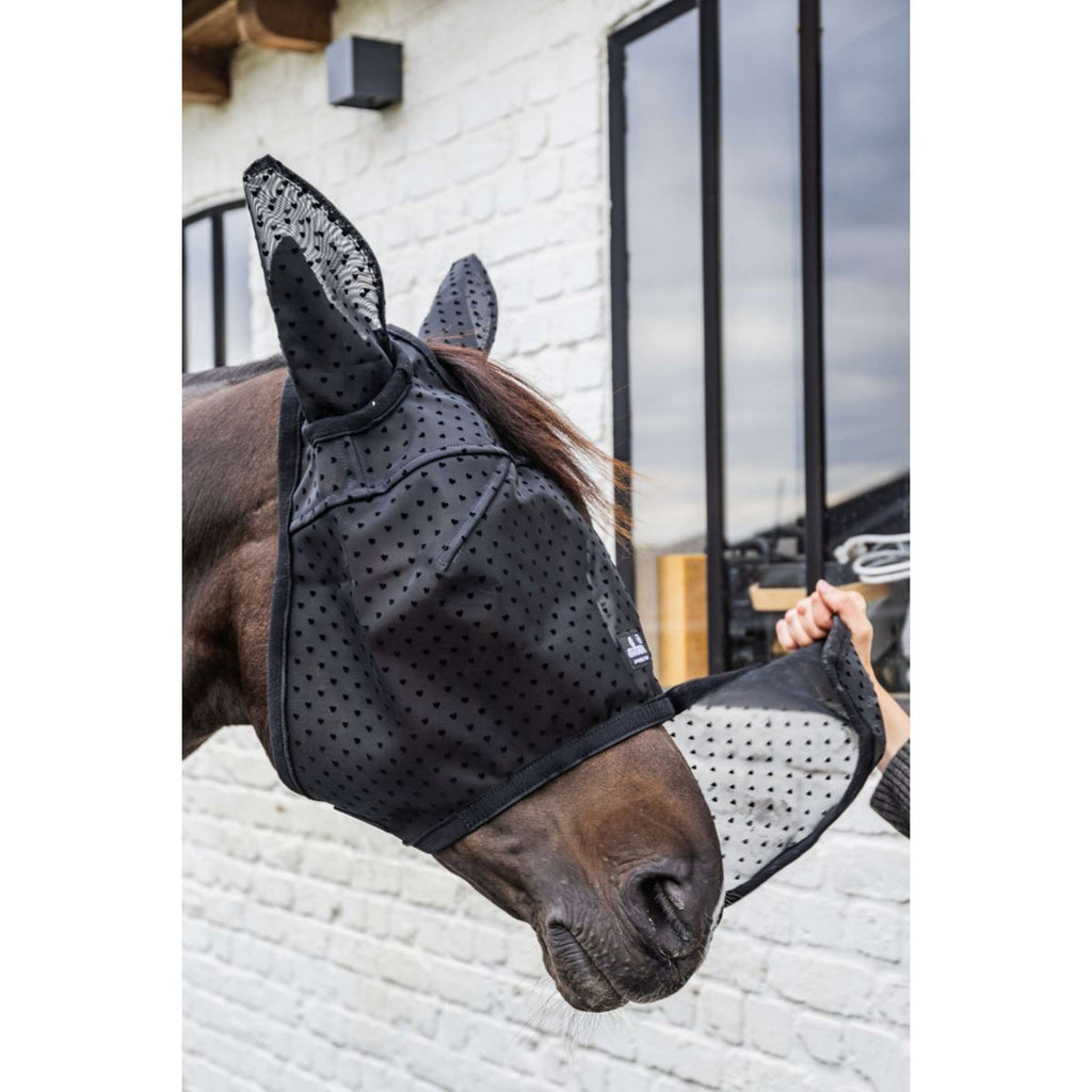 Kentucky Vliegenmasker Heart met Oren en Neus Zwart