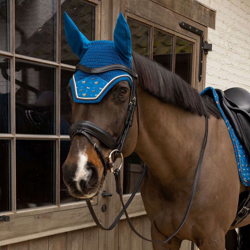 Kentucky Oornetje Wellington Velvet Horse Printing Navy