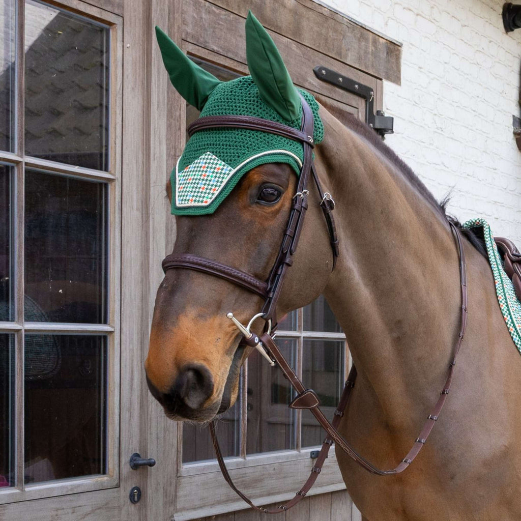 Kentucky Oornetje Wellington Velvet Pied De Poule Donker Groen