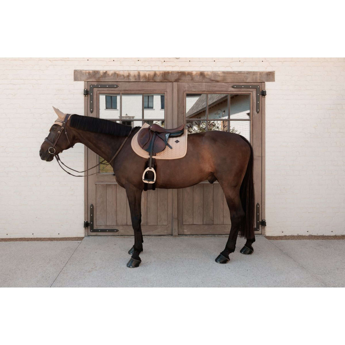 Kentucky Zadeldekje Velvet Mini Pearls Springen Beige