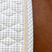Kentucky Zadeldekje Velvet Pied de Poule Springen Grijs/Wit