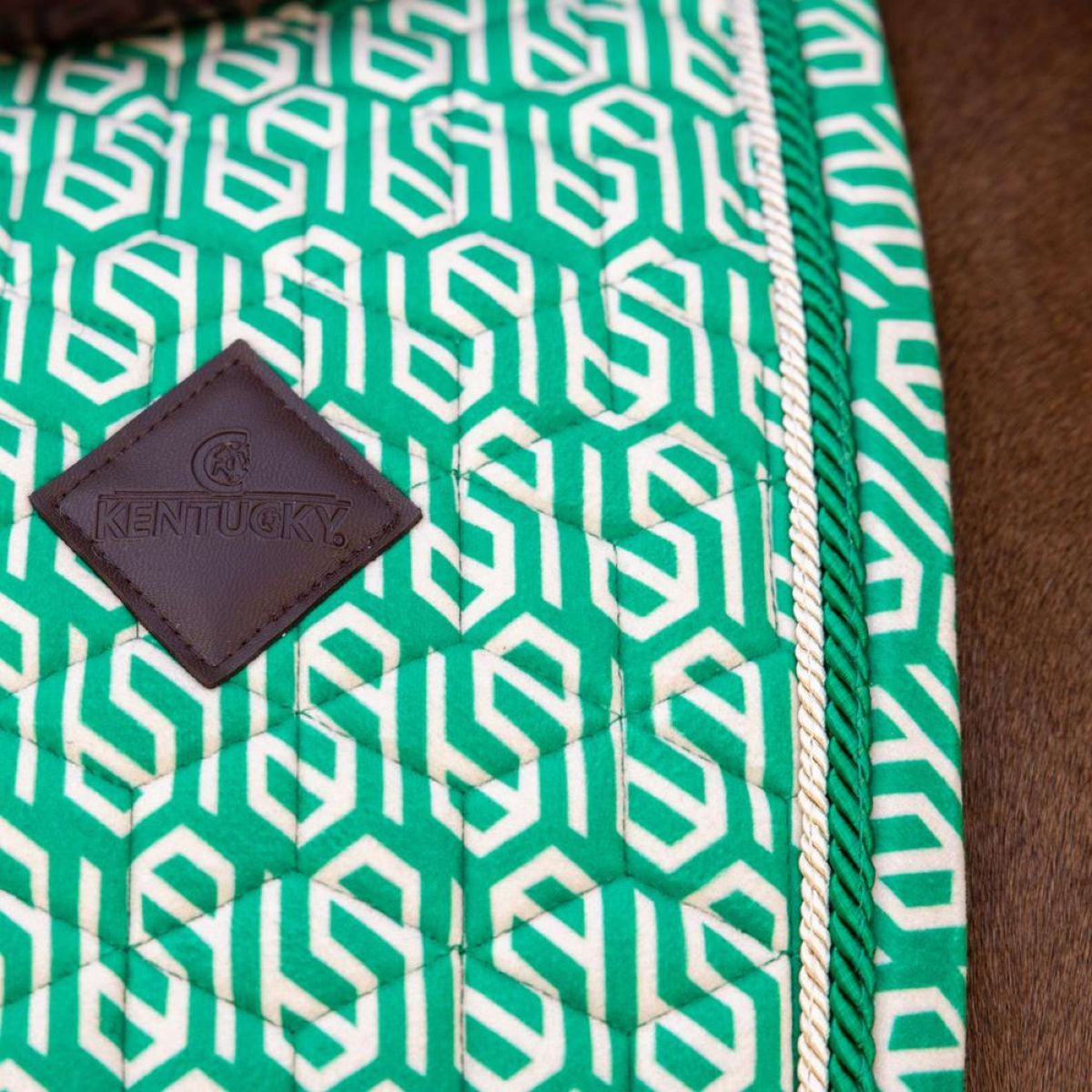 Kentucky Zadeldekje Velvet Maze Cipher Springen Wit/Groen