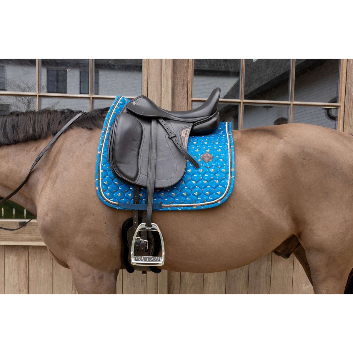 Kentucky Zadeldekje Velvet Horse Printing Dressuur Navy