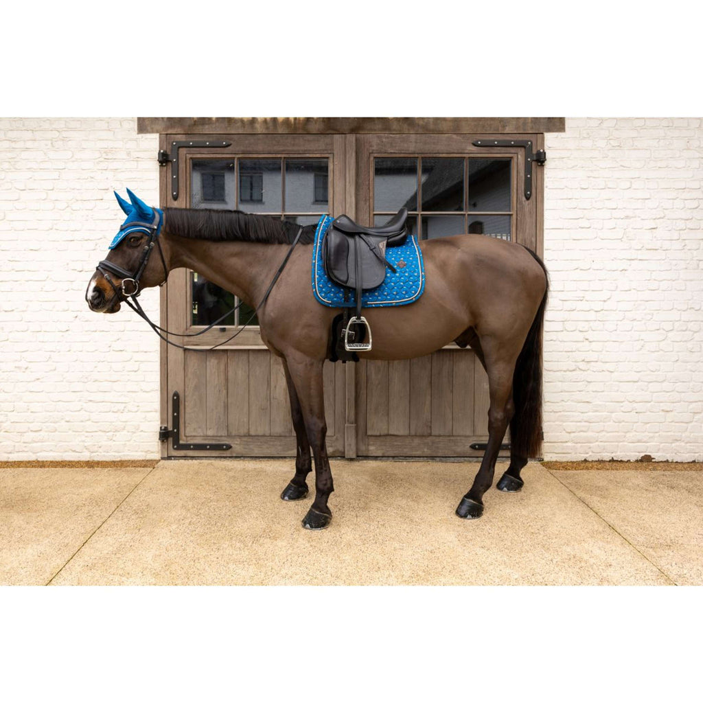 Kentucky Zadeldekje Velvet Horse Printing Dressuur Navy