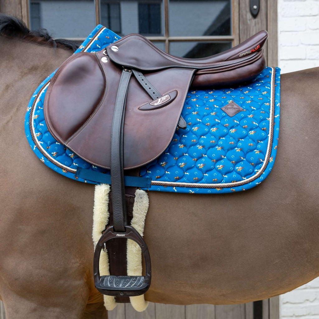 Kentucky Zadeldekje Velvet Horse Printing Springen Navy