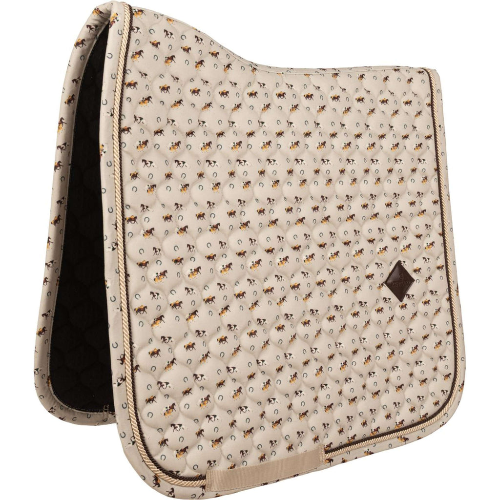 Kentucky Zadeldekje Velvet Horse Printing Dressuur Beige