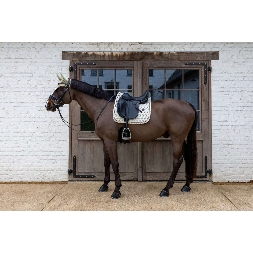 Kentucky Zadeldekje Velvet Horse Printing Dressuur Beige