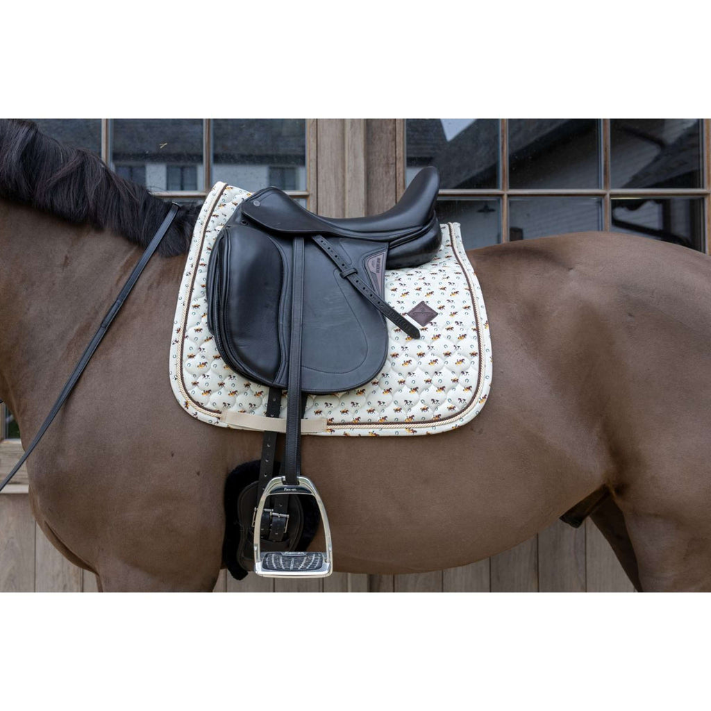 Kentucky Zadeldekje Velvet Horse Printing Dressuur Beige