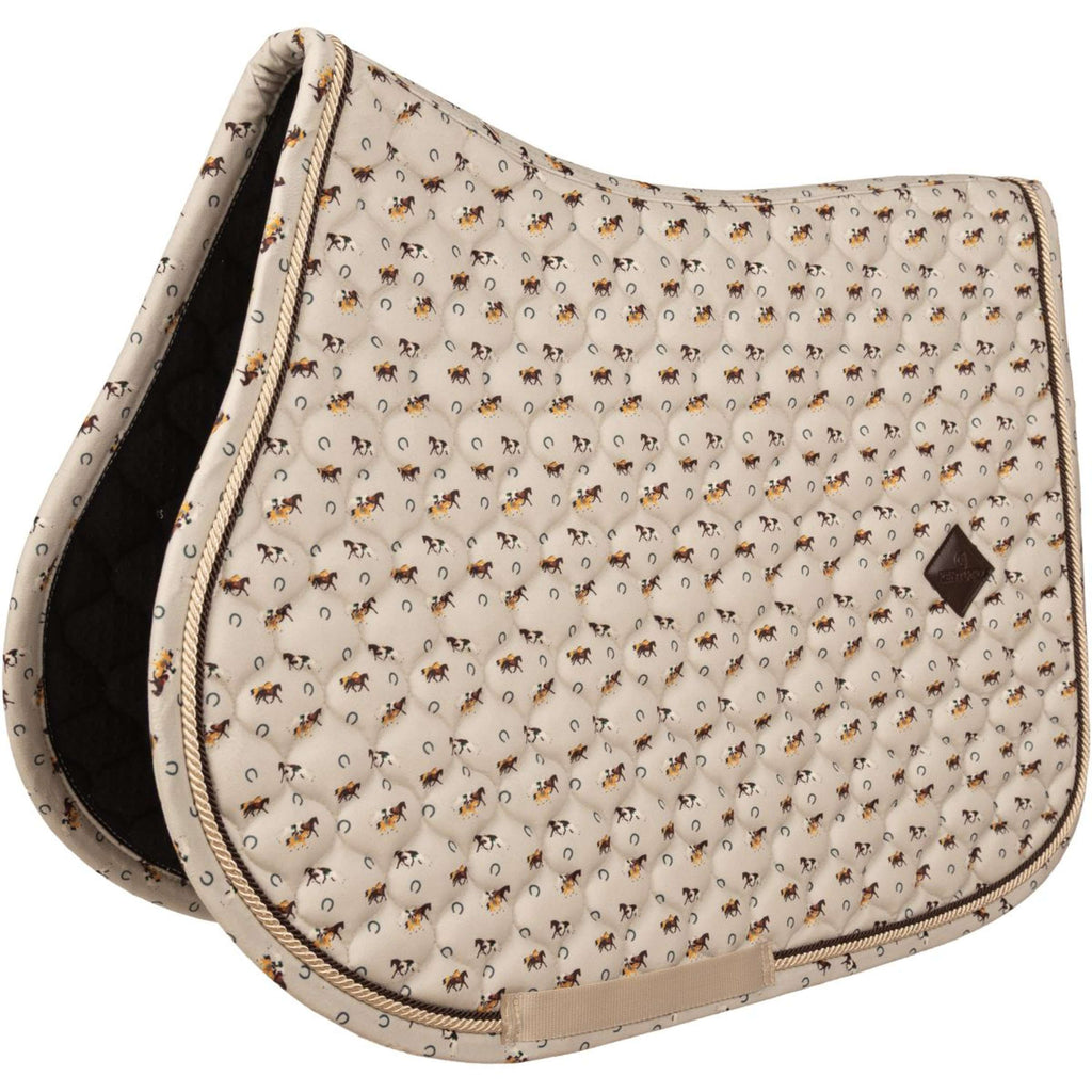 Kentucky Zadeldekje Velvet Horse Printing Springen Beige