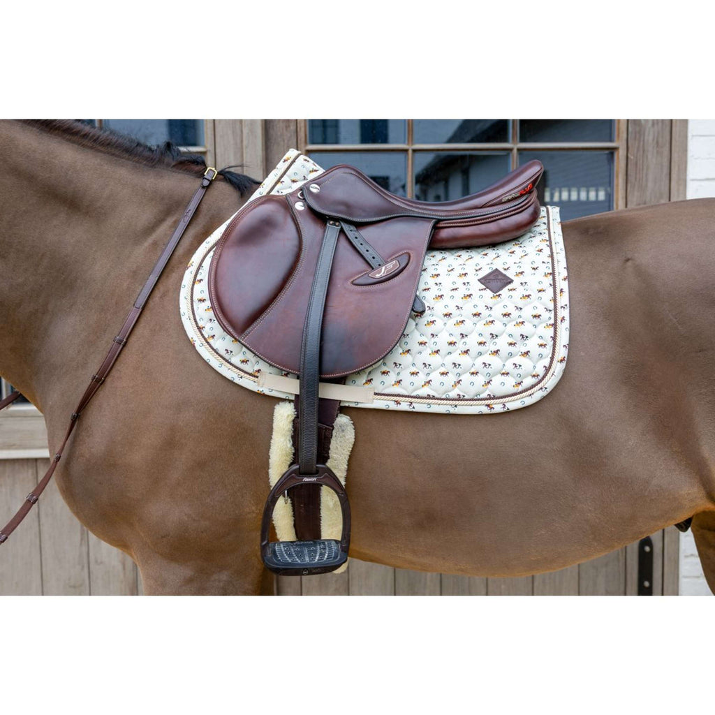 Kentucky Zadeldekje Velvet Horse Printing Beige