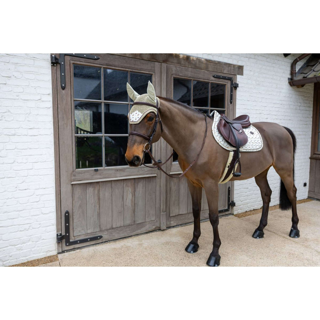 Kentucky Zadeldekje Velvet Horse Printing Beige