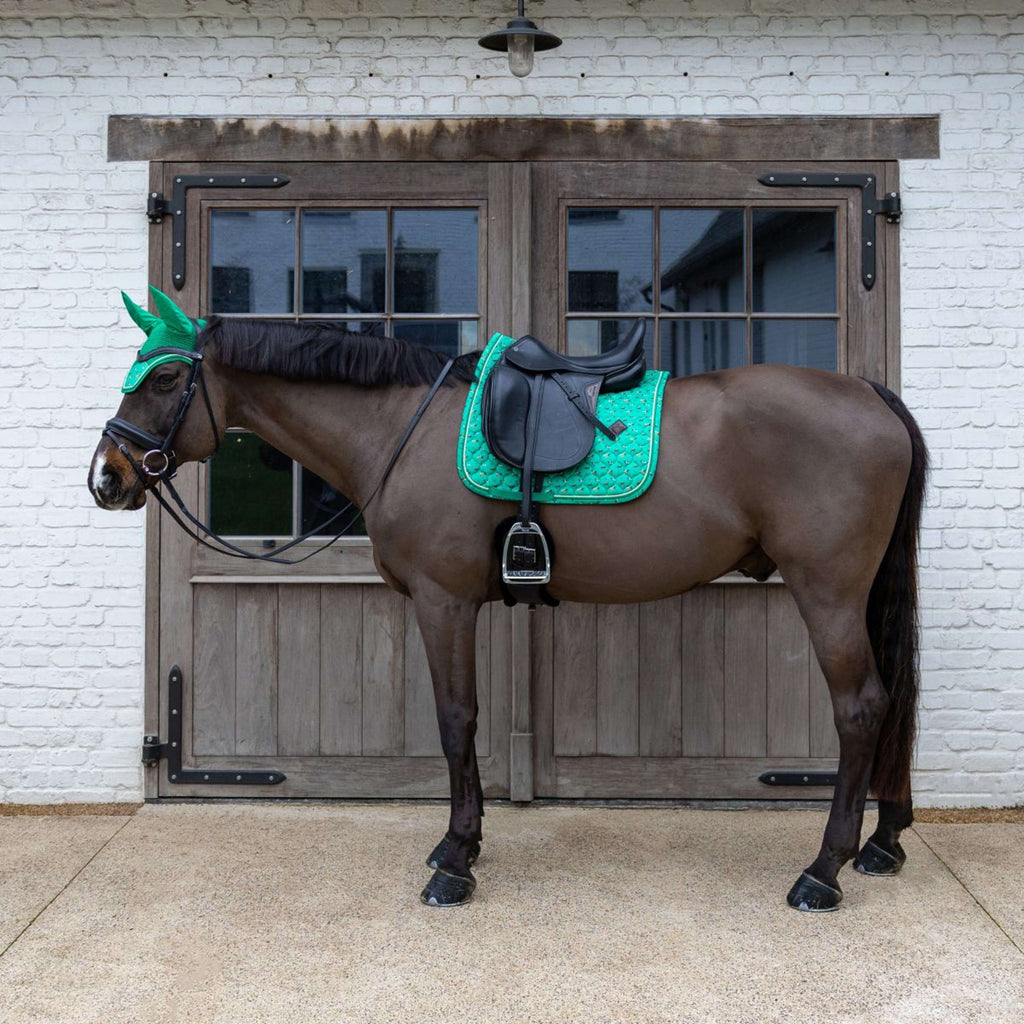 Kentucky Zadeldekje Velvet Horse Printing Dressuur Groen