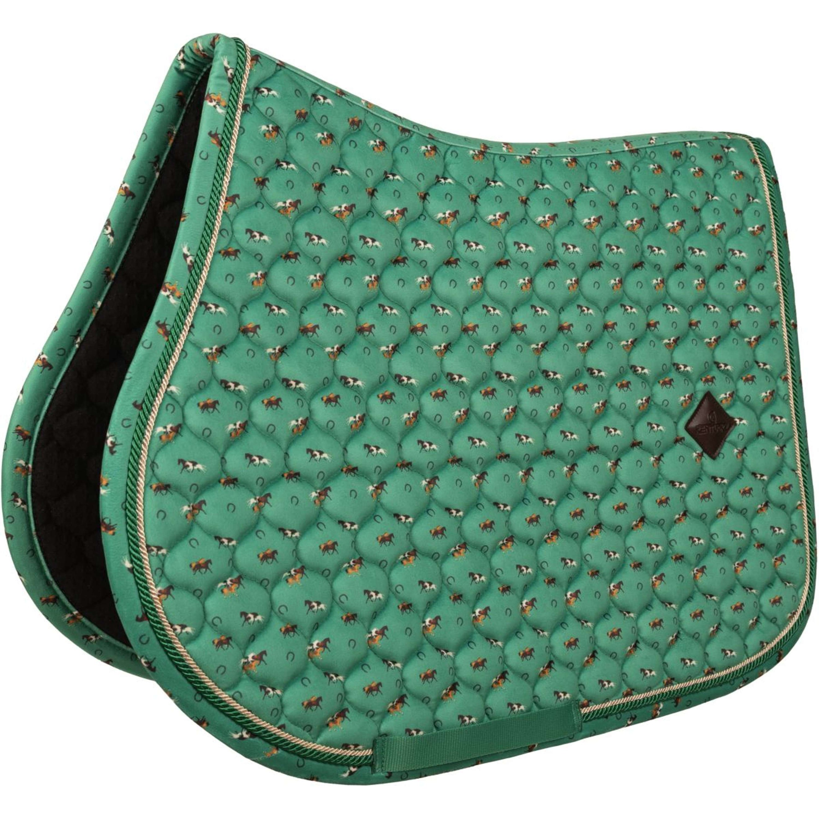 Kentucky Zadeldekje Velvet Horse Printing Groen