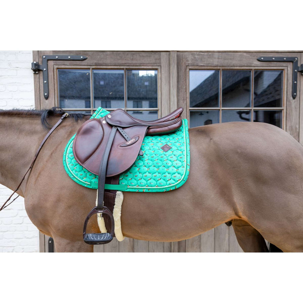 Kentucky Zadeldekje Velvet Horse Printing Springen Groen