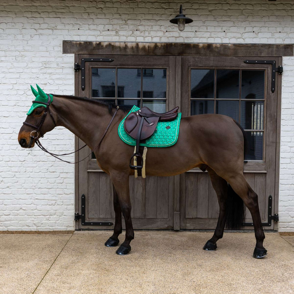 Kentucky Zadeldekje Velvet Horse Printing Springen Groen