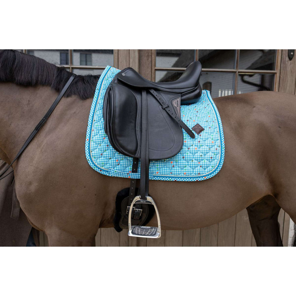 Kentucky Zadeldekje Velvet Pied De Poule Dressuur Navy