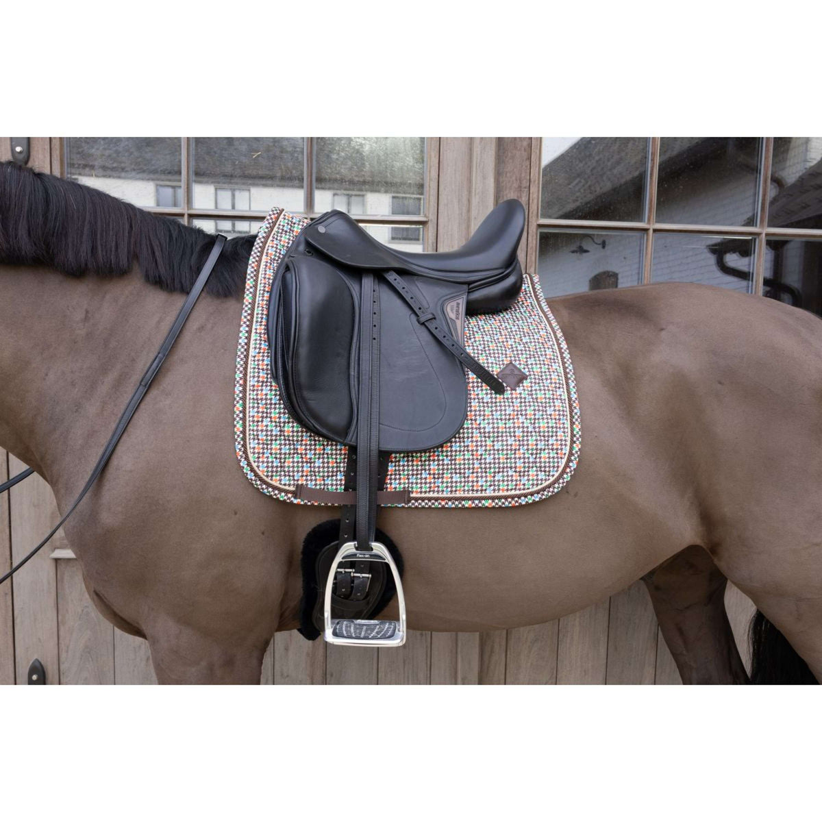 Kentucky Zadeldekje Velvet Pied De Poule Dressuur Bruin