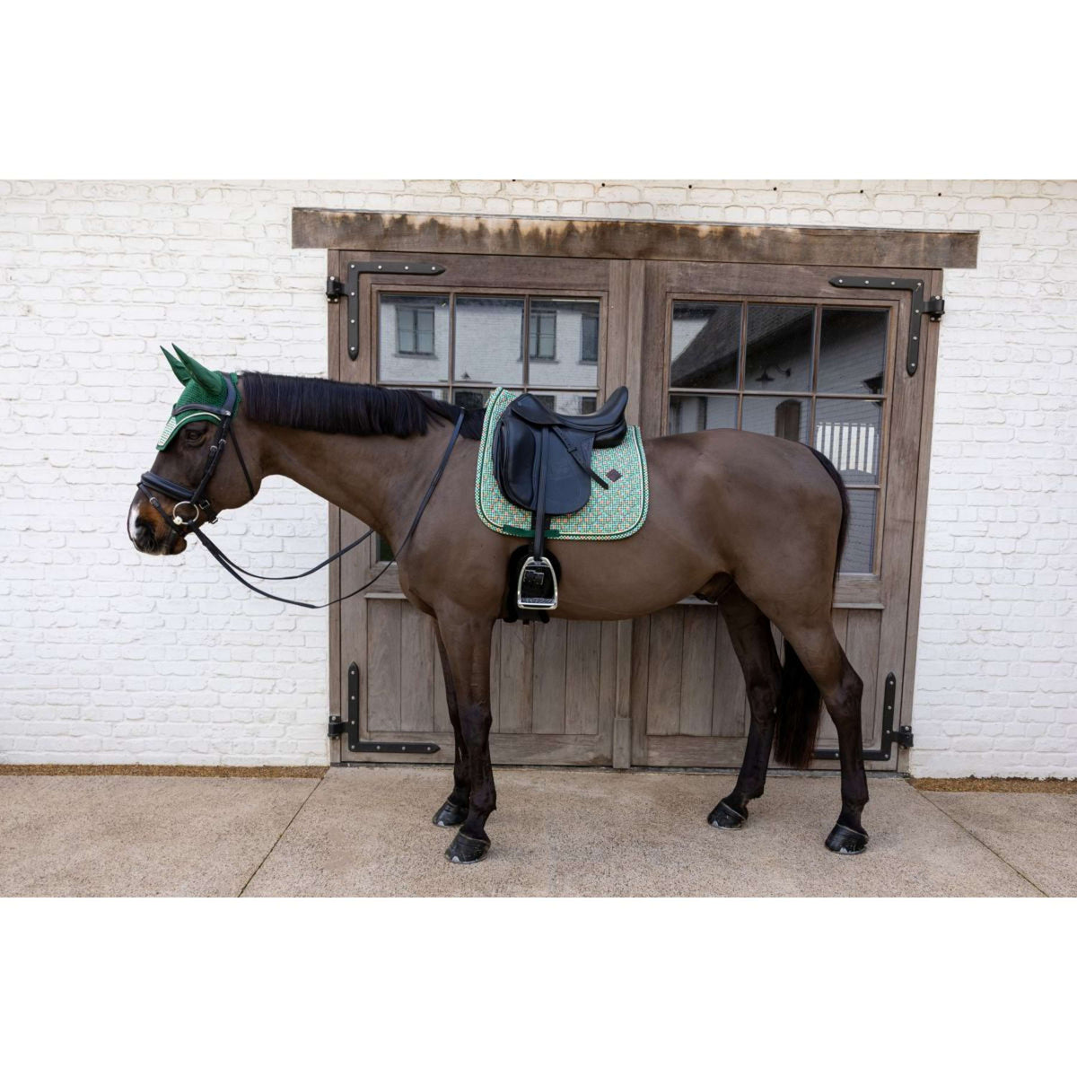 Kentucky Zadeldekje Velvet Pied De Poule Dressuur Donker Groen