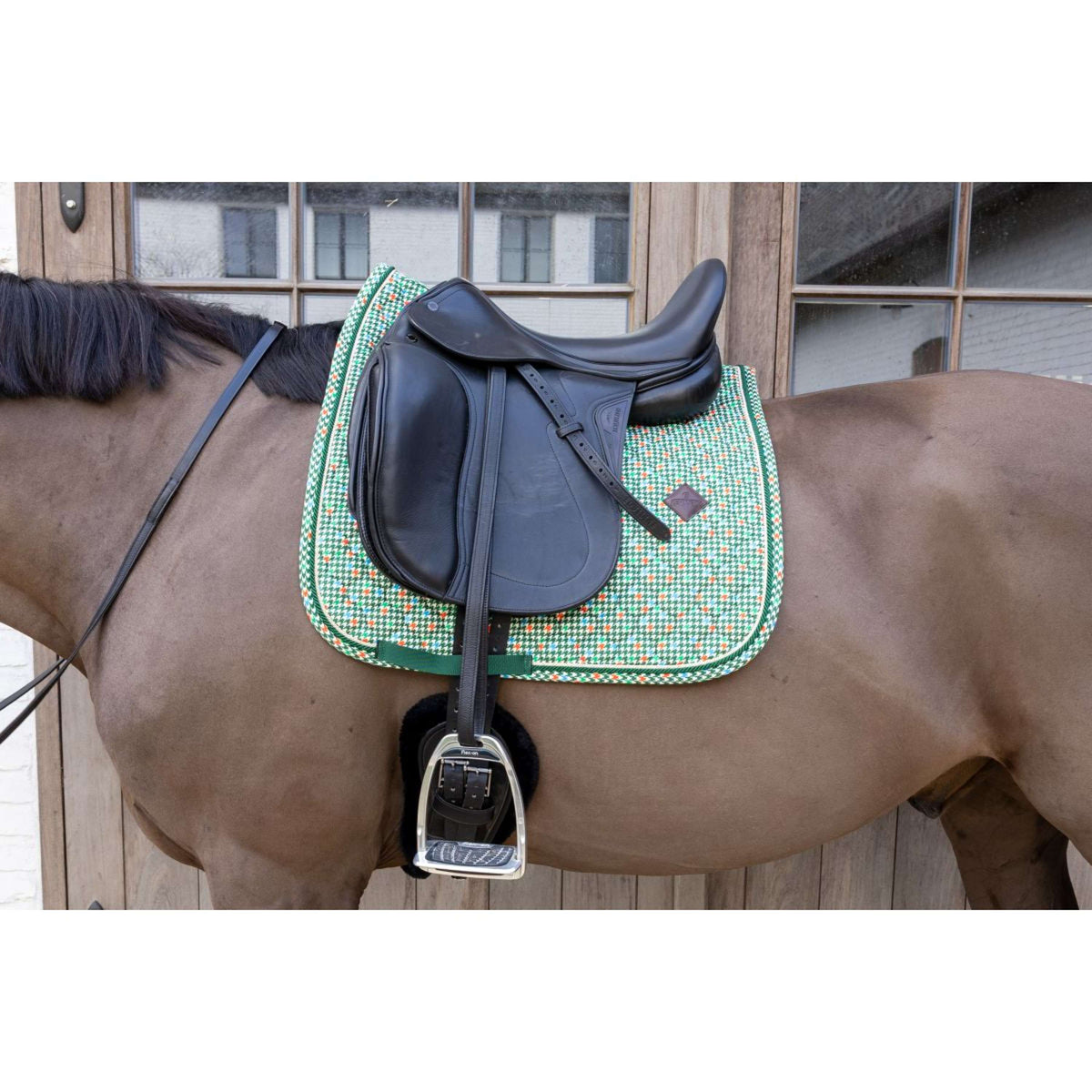 Kentucky Zadeldekje Velvet Pied De Poule Dressuur Donker Groen