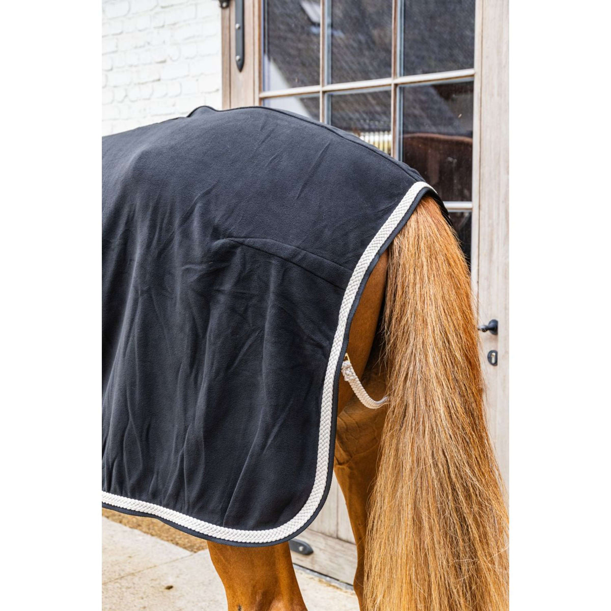 Kentucky Fleecedeken Plaited Zwart