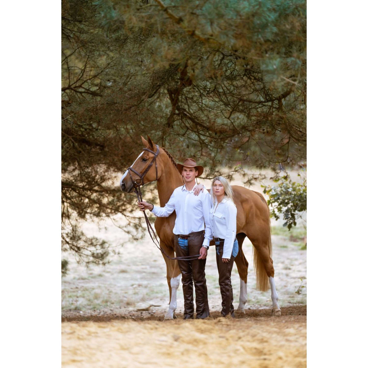 Dyon Lange Chaps Leer Standard Bruin