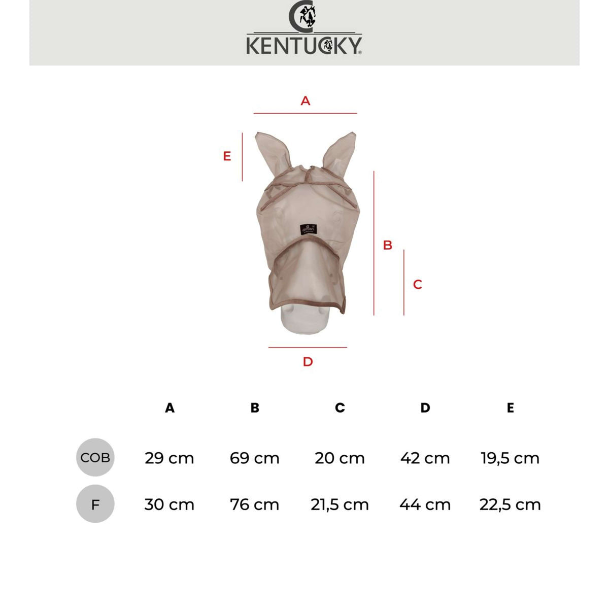 Kentucky Vliegenmasker Heart met Oren en Neus Beige