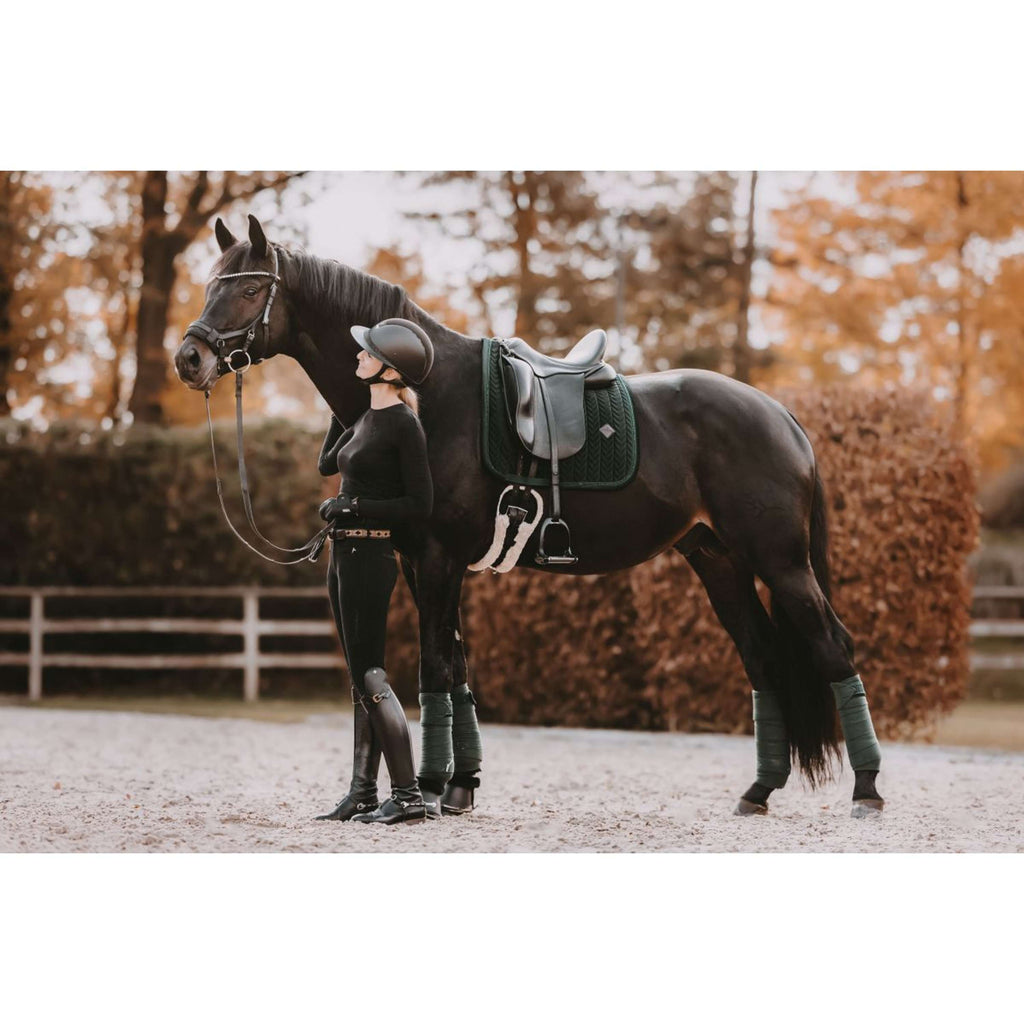 Kentucky Zadeldekje Velvet Pearls Dressuur Pine Green