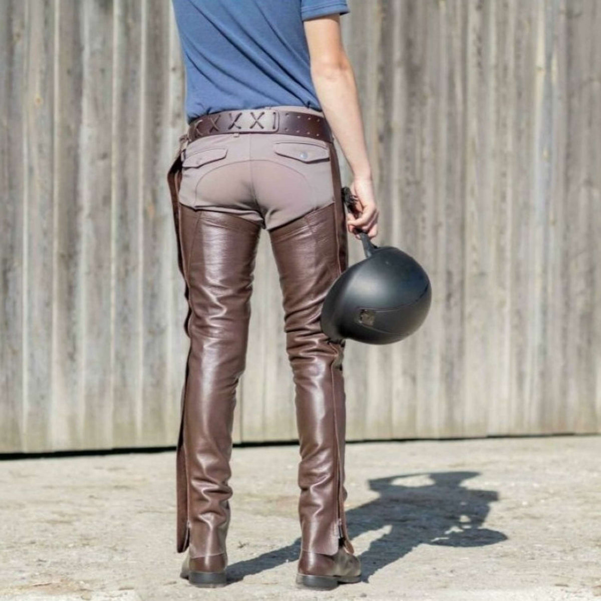 Dyon Lange Chaps Leer Standard Bruin