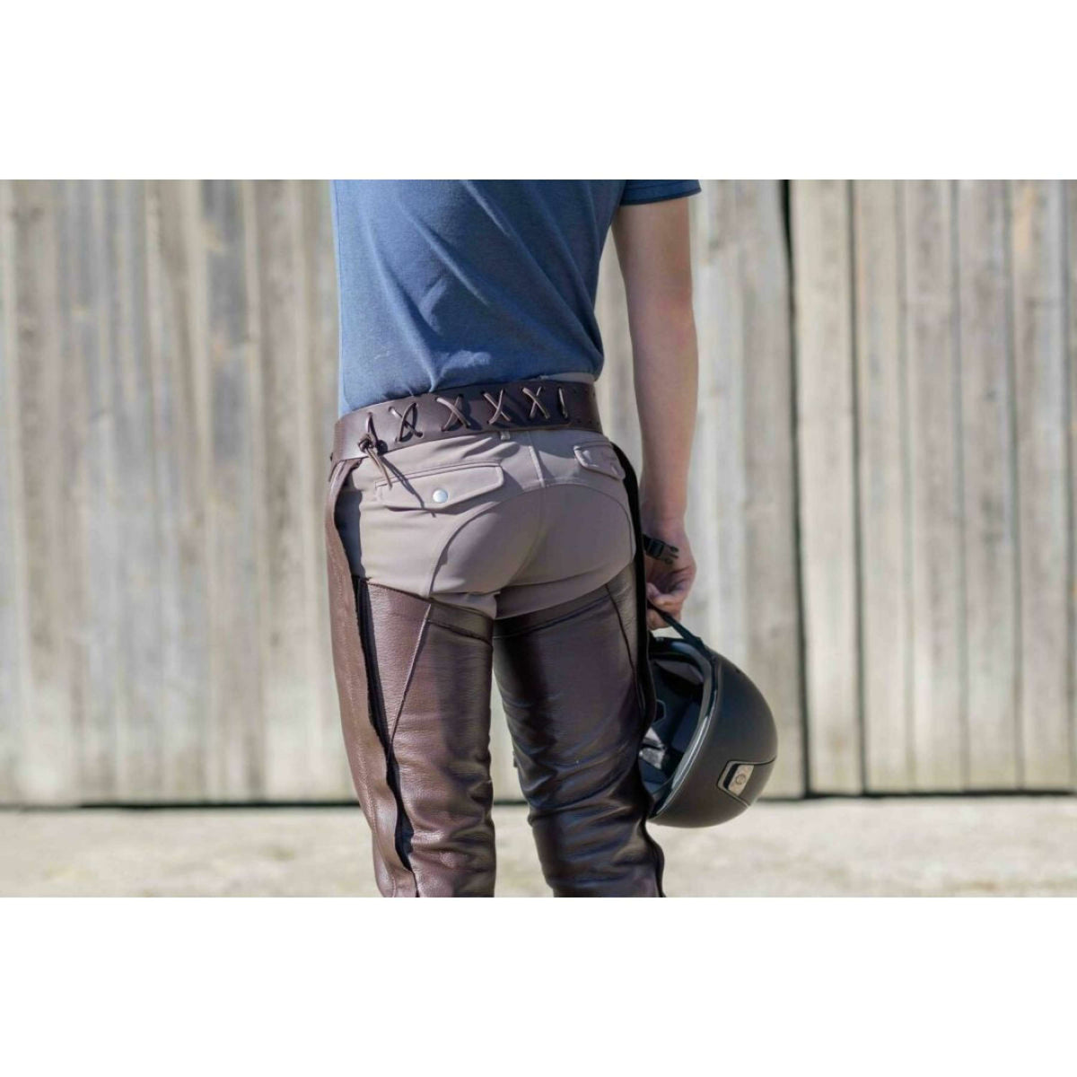 Dyon Lange Chaps Leer Standard Bruin