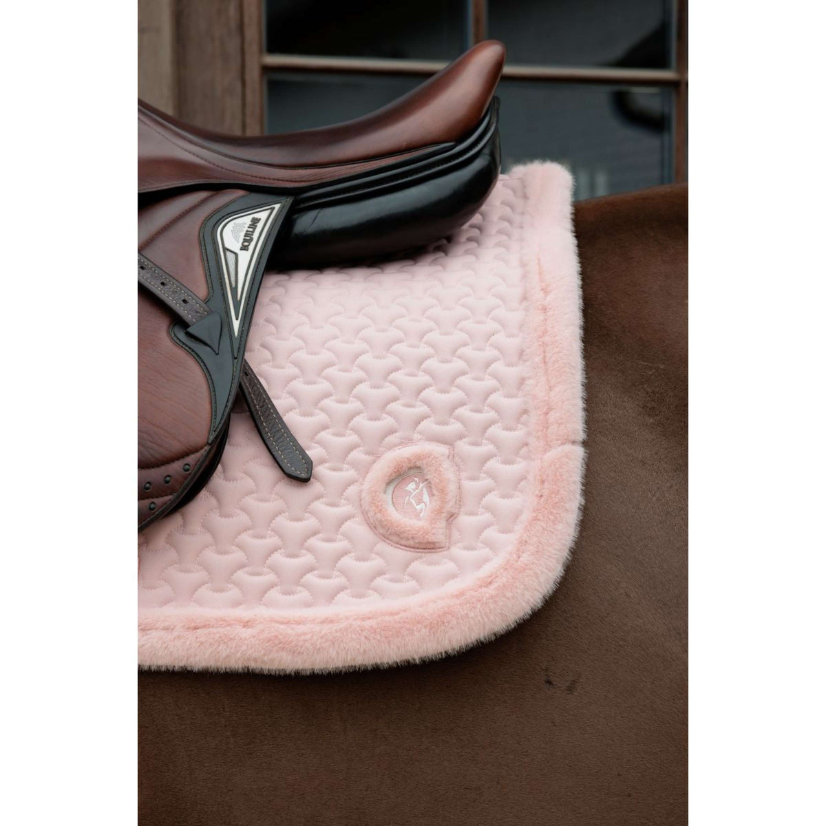 Kentucky Zadeldekje Fake Fur Onion Quilt Springen Oud Roze