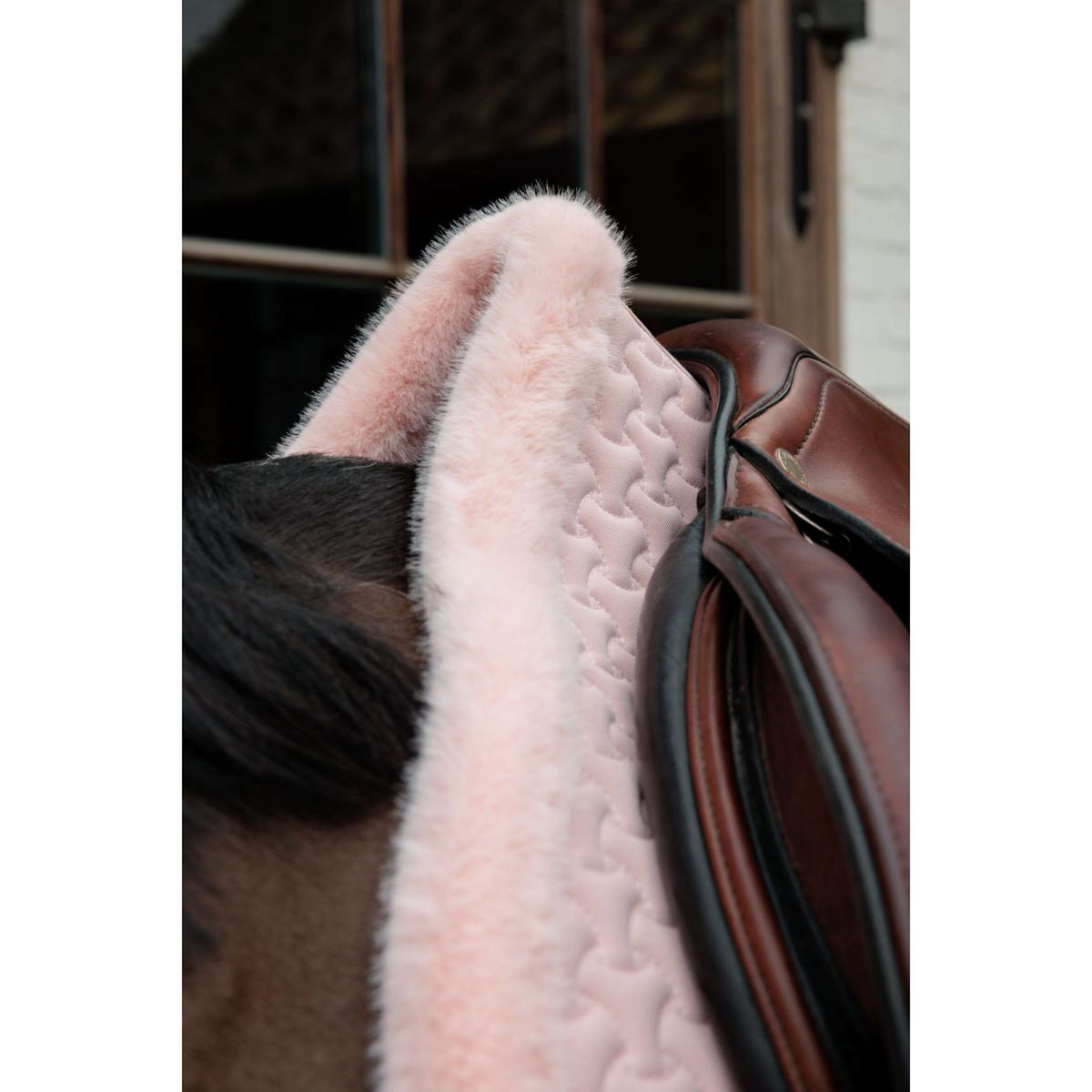 Kentucky Zadeldekje Fake Fur Onion Quilt Springen Oud Roze