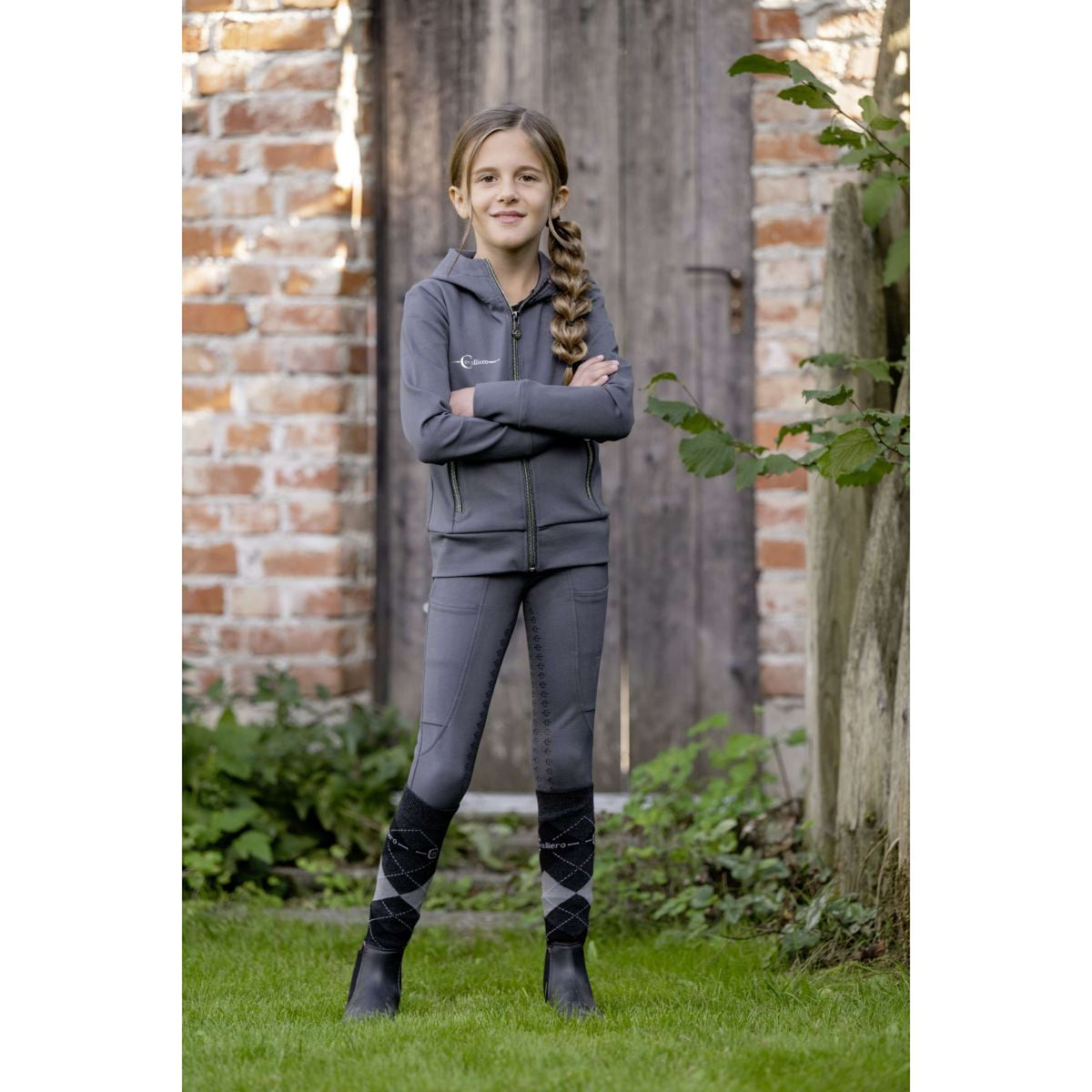 Covalliero Rijbroek + Vest Kids Graphite