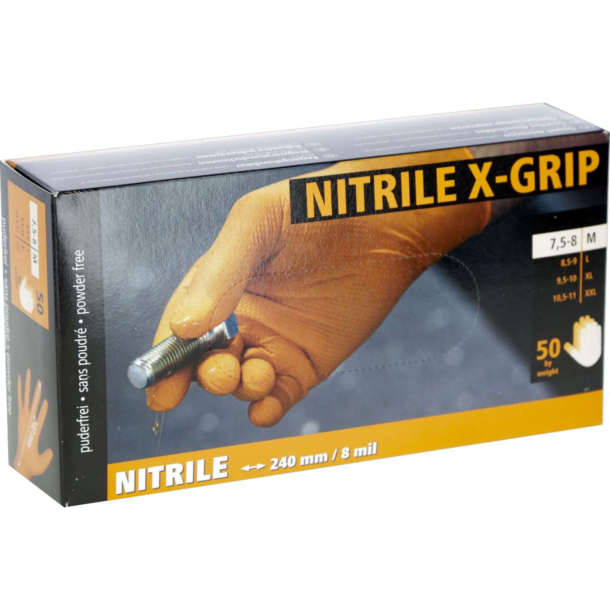 Kerbl Wegwerphandschoen Nitril X-Grip 50 stuks Oranje