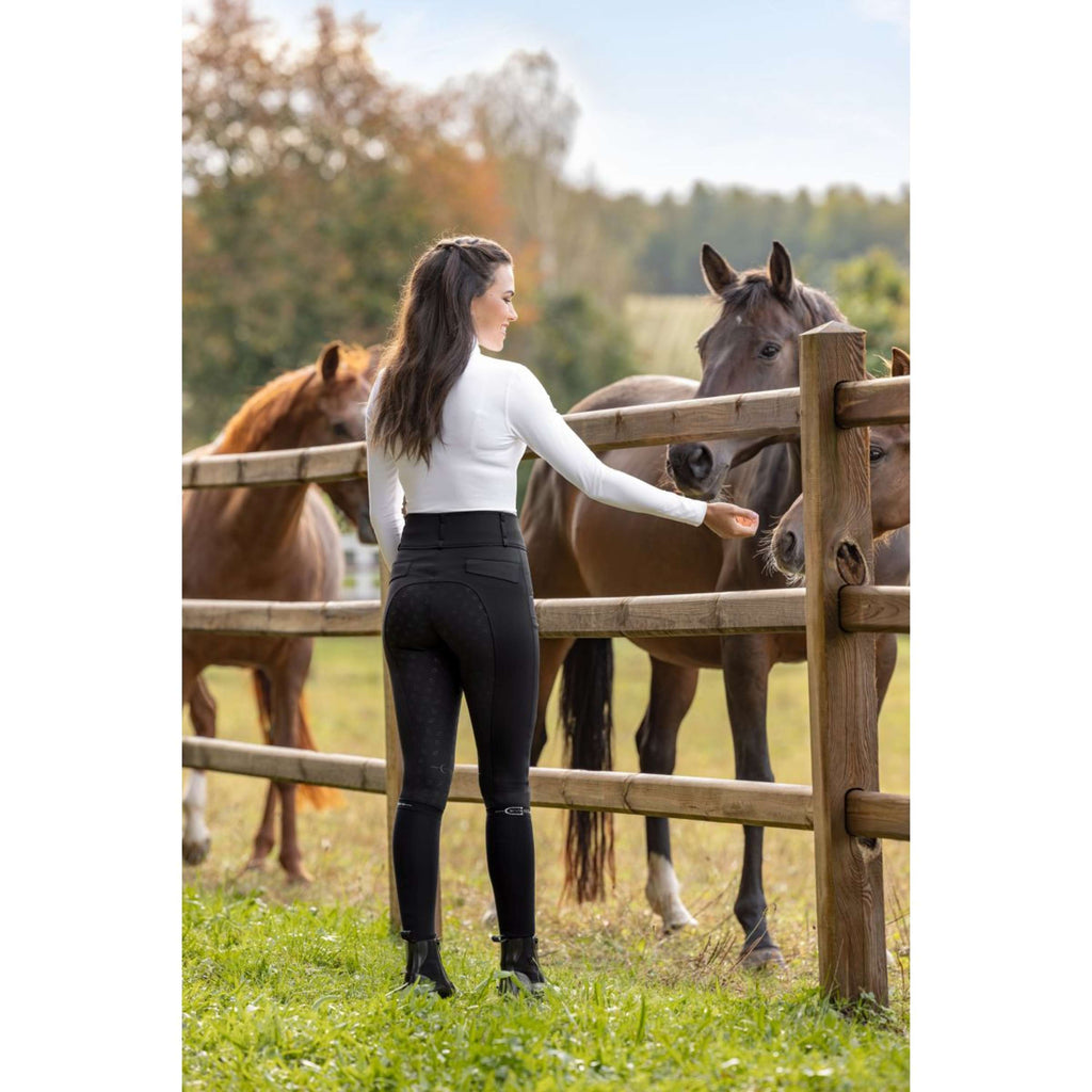 Covalliero Rijbroek Highwaist Full Grip Zwart